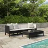 Garden Furniture Set Black PE rattan 27.2 in Seats Many