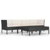 Garden Furniture Set Black PE rattan 27.2 in Seats Many