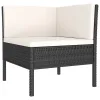 Garden Furniture Set Black PE rattan 27.2 in Seats Many
