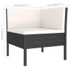 Garden Furniture Set Black PE rattan 27.2 in Seats Many