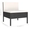 Garden Furniture Set Black PE rattan 27.2 in Seats Many