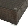 6 Piece Patio Lounge Set Poly Rattan Brown with Cream White Cushions