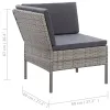 6 Piece Patio Lounge Set with Cushions Poly Rattan Gray