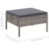 6 Piece Patio Lounge Set with Cushions Poly Rattan Gray