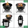 60608693 outdoor three-layer elliptical cylinder oven, temperature table control, exquisite technology, 3 in 1 iron carbon oven