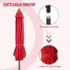 Patio Tree 9Ft Manual-Tilted Outdoor Patio Umbrella With Crank Handle And Sunbrella® Fabric (Jockey Red)