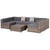 7-piece courtyard furniture set, outdoor segmented sofa set, garden set, gray