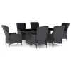Outdoor Dining Set Dark Grey, Black