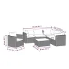 7 Piece Patio Lounge Set with Cushions Poly Rattan Black