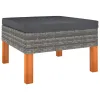 7 Piece Patio Lounge Set with Cushions Poly Rattan Gray