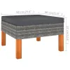 7 Piece Patio Lounge Set with Cushions Poly Rattan Gray