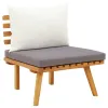 7 Piece Patio Lounge Set with Cushions Solid Acacia Wood