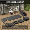 7 Pieces Patio Dining Set, Outdoor Rectangle Furniture Table and Chairs Set, All Weather Garden Furniture Table Sets, HIPS Patio Conversation Set