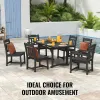 7 Pieces Patio Dining Set, Outdoor Rectangle Furniture Table and Chairs Set, All Weather Garden Furniture Table Sets, HIPS Patio Conversation Set