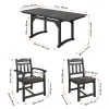 7 Pieces Patio Dining Set, Outdoor Rectangle Furniture Table and Chairs Set, All Weather Garden Furniture Table Sets, HIPS Patio Conversation Set