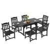 7 Pieces Patio Dining Set, Outdoor Rectangle Furniture Table and Chairs Set, All Weather Garden Furniture Table Sets, HIPS Patio Conversation Set