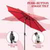 Patio Tree 9Ft Manual-Tilted Outdoor Patio Umbrella With Crank Handle And Sunbrella® Fabric (Jockey Red)