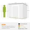 8' x 4' Plastic Outdoor Storage Shed with Floor, Window, Lockable Doors and Vents for Backyard Patio Lawn, Light Brown