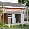 8' x 6' Metal Garden Storage Shed, Outdoor Tool Storage House with Double Lockable Door, Window and Air Vents, Gray