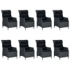 Outdoor Dining Set Dark Grey