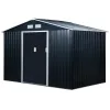 9' x 6' Metal Storage Shed - Dark Gray, Garden Tool House, 2 Sliding Doors, 4 Air Vents, Ideal for Backyard, Patio & Lawn | Shop