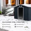 9' x 6' Metal Storage Shed - Dark Gray, Garden Tool House, 2 Sliding Doors, 4 Air Vents, Ideal for Backyard, Patio & Lawn | Shop