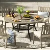 Peakhome Azur Patio Round Dining Table Sets With Armless Chair And Sunbrella® Cushions