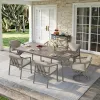 Amalfi 7-Piece Patio Dining Set for 6 person with 2 Swivel Chairs