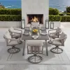 Amalfi Backyard Rectangular Dining Table With 6 Swivel Chairs