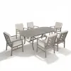 Amario 7-Piece Aluminum Outdoor Oval Dining Set With Sunbrella® Cushions
