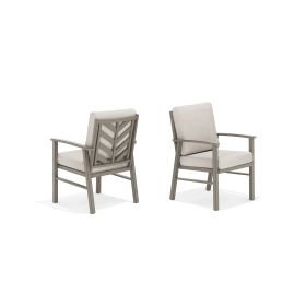 Peakhome Amario 2-Piece Patio Aluminum Dining Chairs With Sunbrella® Cushions