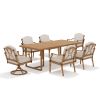 Arcadia 6 Person Patio Aluminum Rectangular Dining Set