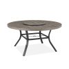 Azur Patio Aluminum Round 60" Dining Table With Removable Lazy Susan For 6 Person