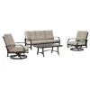Chamber 4 Pieces Aluminum Patio Conversation Sofa Sets With Sunbrella® Cushions