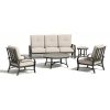 Chamber 5 Seat Patio Conversation Sofa Sets With Sunbrella® Cushions And Side Table