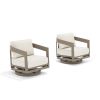 Peakhome Harmonti Outdoor Aluminum Swivel Club Chair With Cushions Set Of 2