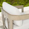 Harmonti 6 Pieces Teak Finish Aluminum Patio Swivel Furniture Set With Ottoman