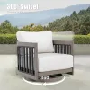 Sereno 4-Person Patio Swivel Chair Set With Round Coffee Table
