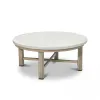 Harmonti 6 Pieces Teak Finish Aluminum Patio Swivel Furniture Set With Ottoman
