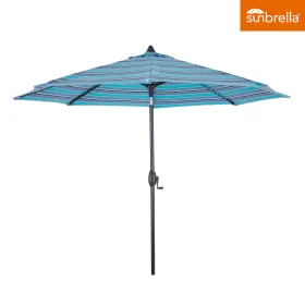 Patio Tree Patio 9Ft Market Umbrella Stripe With Sunbrella®, Outdoor Table Umbrella For Patio,Porch (Dolce Oasis)