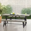 Azur 70”L Metal Patio Bench Mix Gray