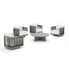 Sereno 4-Person Patio Swivel Chair Set With Round Coffee Table