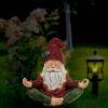 Zen Garden Meditating Yoga Solar Gnome Statue