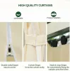 Cream White 10' X 13' Patio Gazebo with Curtains Vented Roof Steel Frame for Garden Lawn Backyard Deck Outdoor Canopy Shelter