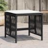 Garden Stool Set of 4 Black and Cream