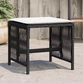 Garden Stool Set of 4 Black and Cream