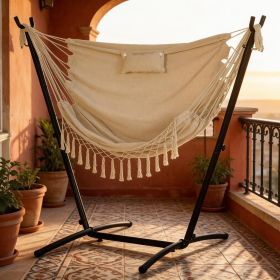 Milk white U-shaped vertical hammock with headrests