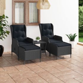 Garden Lounge Set Dark grey, Black