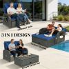 Sofa bed, outdoor sofa bed, outdoor lounge chair, navy blue