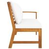 Patio Bench 45.1" with Cream Cushion Solid Acacia Wood